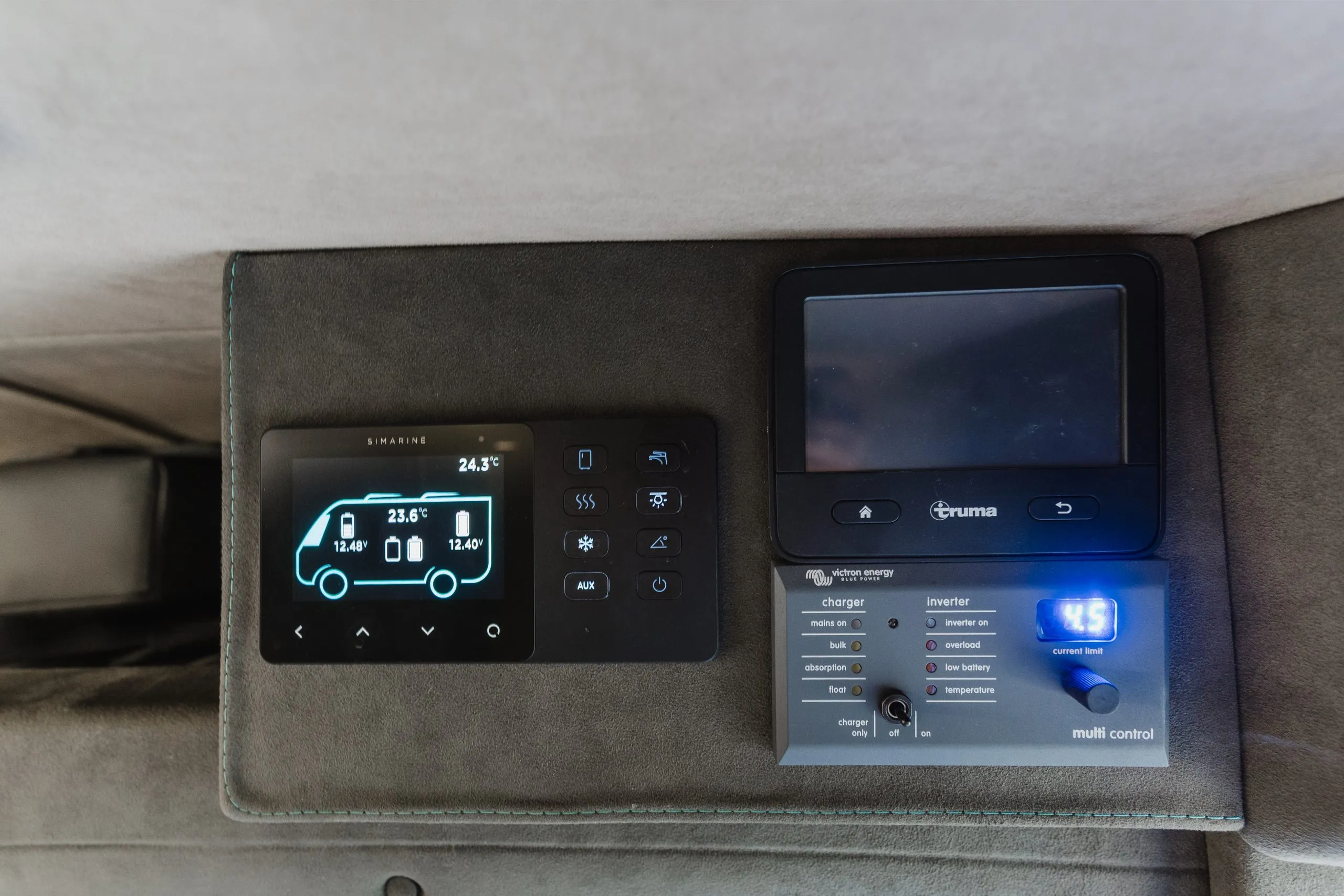 The van’s electrical control panel
